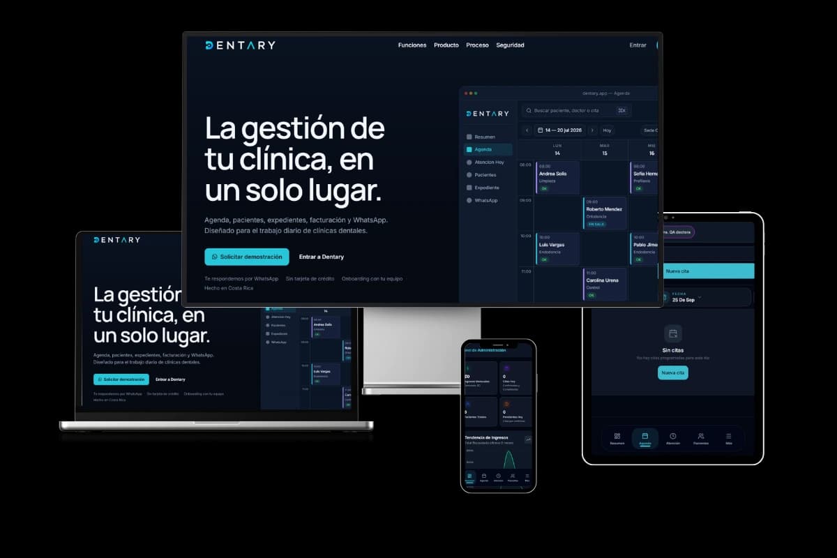 Captura de pantalla de Dentary — Software de gestión para clínicas dentales